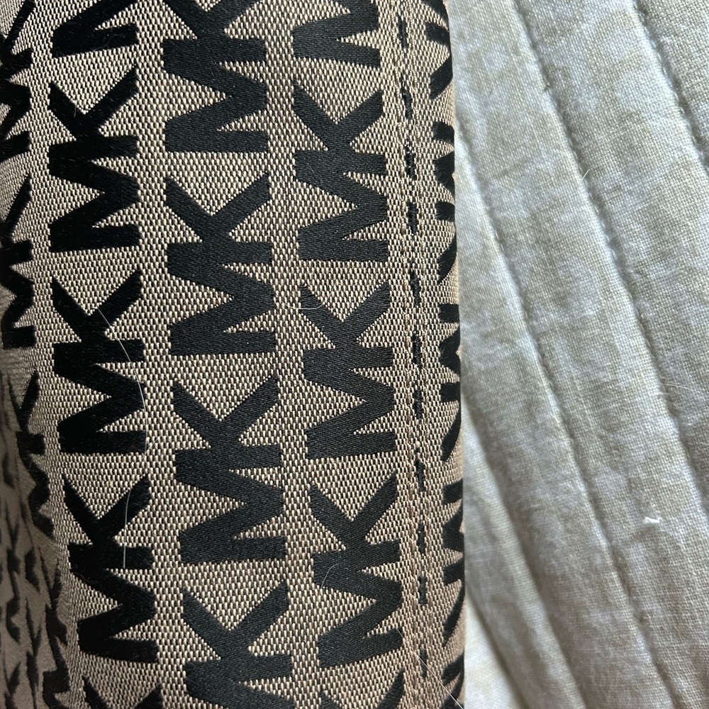Michael Kors Black and Tan Monogram Tote - Picture 3 of 10